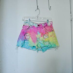 Vintage Tie Dye Jean Shorts